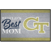 FANMATS 34542 NCAA - Georgia Tech Yellow Jackets World's Best Mom Starter Mat Accent Rug - 19in. x 30in.| Sports Fan Home Decor Rug and Tailgating Mat