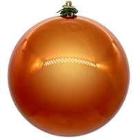 Vickerman 6" Burnish Orange Pearl UV Drilled Ball Ornament, 4 per Bag.