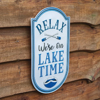 CTW Home Collection Lake Time Wall Decorative Sign, 22-inch Height, Home Decor, Wall Accent