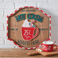 CTW Home Collection Old Fashioned Hot Cocoa Wall Hanging Decorative Sign, 16-inch Width, Holiday Season Decoration