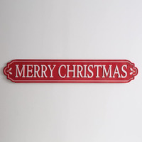 CTW Home Collection Metal Merry Christmas Street Sign, 42.5-inch Width, Holiday Season Decoration