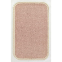 Novogratz by Momeni Tallulah Solid Color Ivory Border Wool Hand Tufted Area Rug, 3'6" X 5'6", Pink