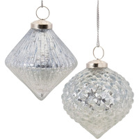 Melrose International Textured Mercury Glass Ornament (Set of 6)