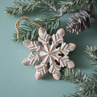 Colonial Tin Works Snowflake Ornament, 4.25-inch Diameter, Resin, Box of 4, Home, Home Dcor