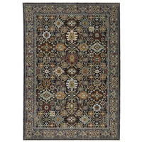 HomeRoots 507995 10 x 13 ft. Oriental Power Loom Stain Resistant Area Rug with Fringe Multi Color