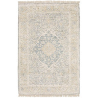 HomeRoots 509477 10 x 13 ft. Gray & Beige Oriental Hand Loomed Stain Resistant Rectangle Area Rug with Fringe