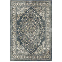 HomeRoots 508830 10 x 13 ft. Beige Gray & Blue Oriental Power Loom Stain Resistant Rectangle Area Rug