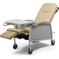 Lumex 3-Position Medical Recliner, Reclining Geri Chair with Wheels, Doe Skin