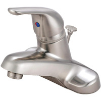 Kingston Brass KB548B Chatham Single Metal Lever Handle 4" Lavatory Faucet with Brass Pop-Up, Satin Nickel