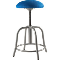 OKLAHOMA SOUND CORPORATION Height Adjustable Swivel Designer Stool with 3" Cobalt Blue Fabric Padded Seat and Grey Frame - Perfect for Science Lab, Institutional or Educational Center