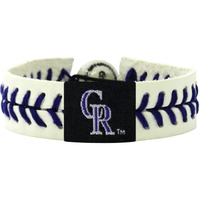 MLB Colorado Rockies Lavender Genuine Baseball Bracelet