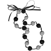 Sportbeads.com Black and Silver Lucky Kukui Nuts Necklace