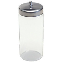 Applicator Jar, Glass w/ Stainless Steel Cover, 6.75"H x 3"D