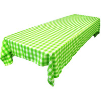 LA Linen Gingham Tablecloth - Checkered Tablecloth for Parties, Picnics & More - Farmhouse Tablecloth - Spring Tablecloth - Picnic Tablecloth - Cloth Tablecloths for Rectangle Tables - 60x102 Lime