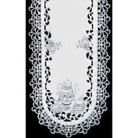 Sinobrite H8513 Delft Blue Tea Round Doily, 16 in.