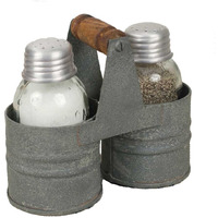 Rustic Salt and Pepper Mason Jar Double Can Caddy