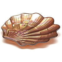 Red Pomegranate 168-3 Scallop Shell 8 in. Copper Luster Plate - Set of 4