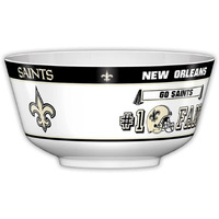 Fremont Die NFL New Orleans Saints Party Snack Bowl, 11.75" Bowl (2 Gallon), White/Team Colors