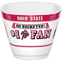 Fremont Die NCAA Ohio State Buckeyes Party Snack Bowl, 11.75" Bowl (2 Gallon), White/Team Colors