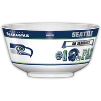 Fremont Die NFL Seattle Seahawks Party Snack Bowl, 11.75" Bowl (2 Gallon), White/Team Colors