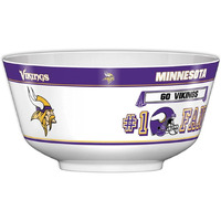 Fremont Die NFL Minnesota Vikings Party Snack Bowl, 11.75" Bowl (2 Gallon), White/Team Colors