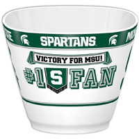 Fremont Die NCAA Michigan State Spartans Party Snack Bowl, 11.75" Bowl (2 Gallon), White/Team Colors