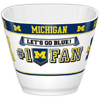 Fremont Die NCAA Michigan Wolverines Party Snack Bowl, 11.75" Bowl (2 Gallon), White/Team Colors