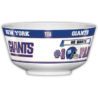 Fremont Die NFL New York Giants Party Snack Bowl, 11.75" Bowl (2 Gallon), White/Team Colors