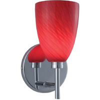 Jesco Lighting WS220-RD/SN Goblet Series 220 1-Light Wall Sconce, Red/Satin