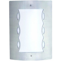 Jesco Lighting GS10S72 One Light Outdoor Wall Sconce, Brushed Stainless Steel Finish with Opal White Acrylic Glass