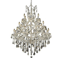 Elegant Lighting 2801D38C/RC Royal Cut Clear Crystal Maria Theresa 28-Light, Three-Tier Crystal Chandelier, Finished in Chrome with Clear Crystals, 38" x 52"