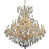 Elegant Lighting 2801G52G/RC Royal Cut Clear Crystal Maria Theresa 41-Light, Three-Tier Crystal Chandelier, Finished in Gold with Clear Crystals