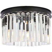 Elegant Lighting Sydney Collection 1208F16MB /RC 3-Light Flush Mount with Royal Cut Crystals, Mocha Brown Finish