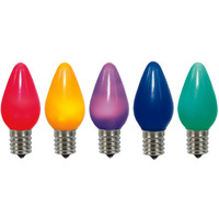 Vickerman C7 Ceramic LED Multi Twinkle Bulb Nickel Base, 120V, .96 Watts, 25 Bulbs per Bag