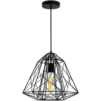 CWI Lighting Bagheera 1 Light Down Contemporary Metal Pendant in Black