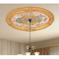 AFD Home 12020509 44 in. Cherubs Sky Oval Chandelier Ceiling Medallion, Multi Color