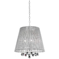 Dreamy Silver Ceiling Lamp with Crystal Accents