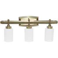 All The Rages Essentix 3-Light Glass & Metal Vanity Fixture in Antique Brass