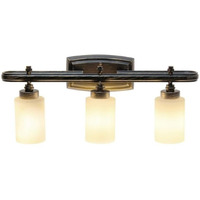 All The Rages Essentix 3-Light Glass & Metal Vanity Fixture in Oil Rubbed Bronze