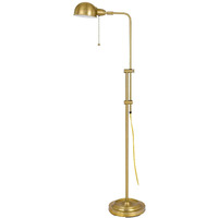 HomeRoots 526253 58 in. Brass Adjustable Traditional Shaped Floor Lamp with Bronze Dome Shade