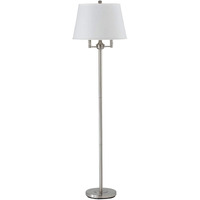 HomeRoots 526231 62 in. Nickel Four Light Traditional Shaped Floor Lamp with White Square Shade