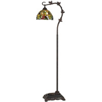 HomeRoots 526269 61 in. Bronze Traditional Shaped Floor Lamp with Green Yellow Dome Shade