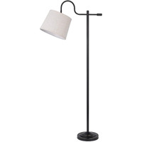 HomeRoots 526312 63 in. Adjustable Traditional Shaped Floor Lamp with Gray Square Shade Bronze