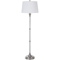 HomeRoots 526291 60 in. Traditional Shaped Floor Lamp with White Square Shade Nickel