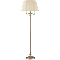 HomeRoots 526333 60 in. Four Light Traditional Shaped Floor Lamp with Beige Square Shade Bronze