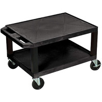 Luxor Mobile Multipurpose 16"H AV Utility Cart with 2 Shelf, Electric - Black