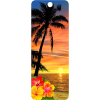 Palm Tree At Sunset 3-D Bookmark