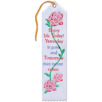 Beistle AR849 Enjoy Life Today Religious Quote Fabric Ribbon Bookmark, Lavender, 2" x 8"