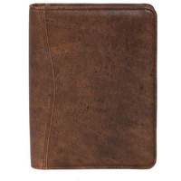 Scully Aero Squadron Leather Zip Monthly/Weekly Planner Agenda Walnut