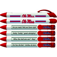 Greeting Pen Ole Miss Mississippi Rebels Braggin' Rights Rotating Message 6 Pen Set 20514